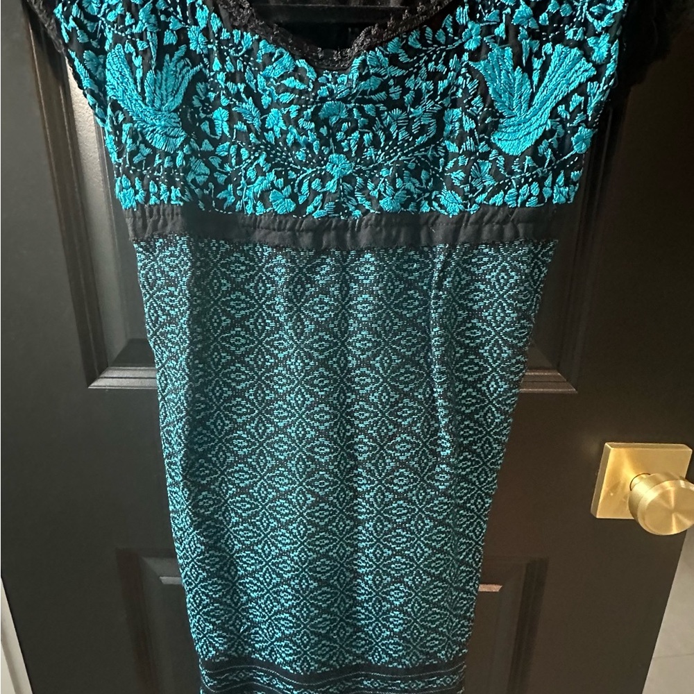 Black and Blue Mexican  Dress